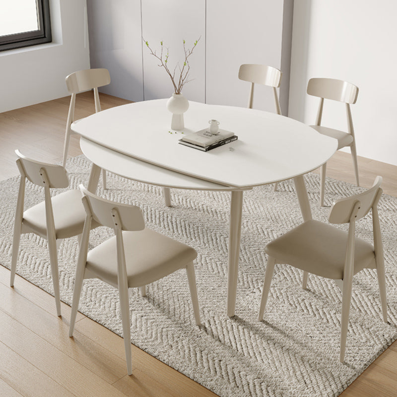 Modern 1/4/5/7 Pieces Dining Chairs Set Stone Round Furniture in White