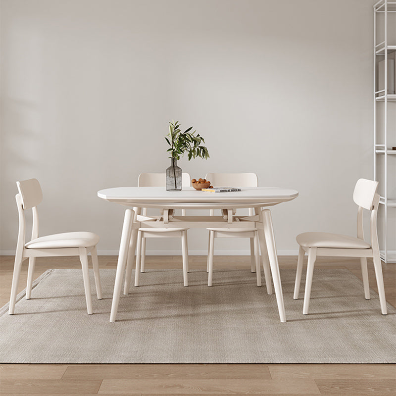 Modern 1/4/5/7 Pieces Dining Chairs Set Stone Round Furniture in White