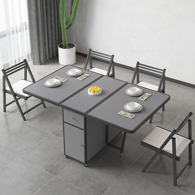 Rectangle Dining Table Set 1/4/5/7 Pcs Folding Table and Chairs with Metal Frame