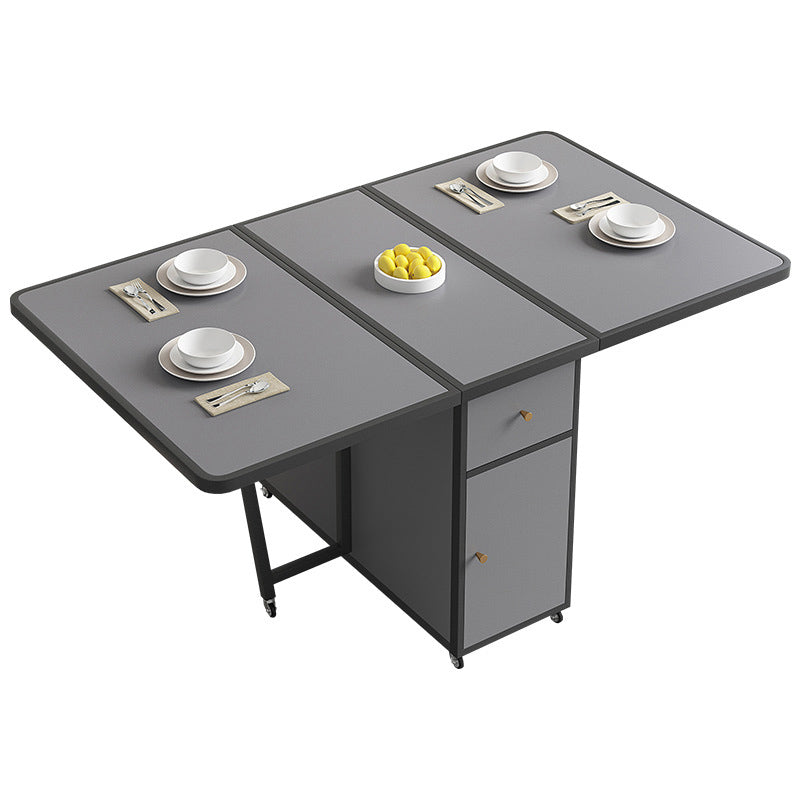 Rectangle Dining Table Set 1/4/5/7 Pcs Folding Table and Chairs with Metal Frame