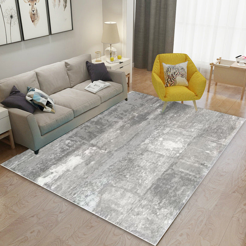 Grey Simple Rug Polyester Graphic Indoor Rug Stain Resistant Rug for Drawing Room