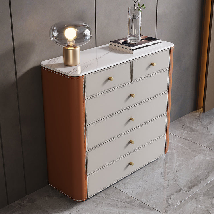15.6-inch Width Storage Chest Stone Contemporary Dresser with 6 Drawers