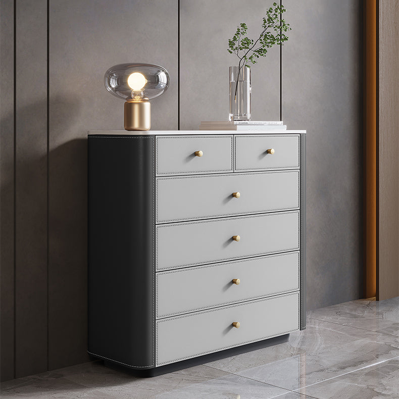15.6-inch Width Storage Chest Stone Contemporary Dresser with 6 Drawers