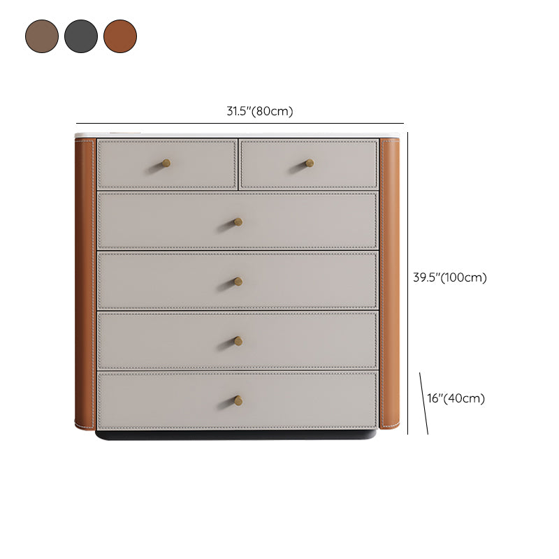 15.6-inch Width Storage Chest Stone Contemporary Dresser with 6 Drawers