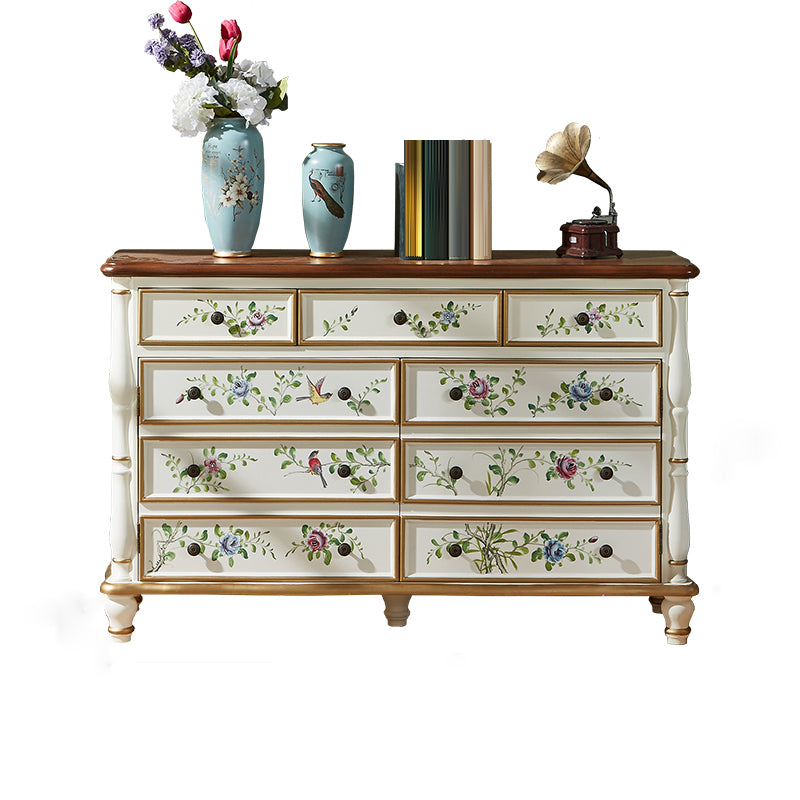 Horizontal Storage Chest Dresser Traditional Dresser with Drawers