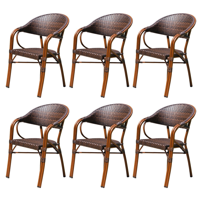 Tropical Patio Dining Side Chair Set of 2/4/6/8 Faux Rattan Dining Side Chair