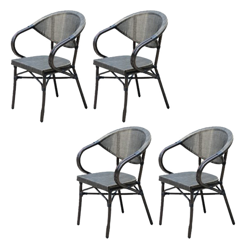 Tropical Patio Dining Side Chair Set of 2/4/6/8 Faux Rattan Dining Side Chair