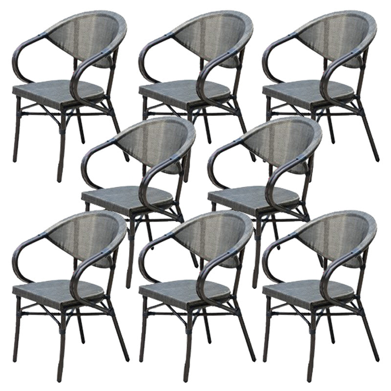 Tropical Patio Dining Side Chair Set of 2/4/6/8 Faux Rattan Dining Side Chair