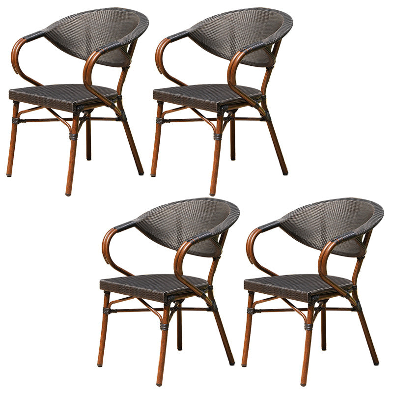 Tropical Patio Dining Side Chair Set of 2/4/6/8 Faux Rattan Dining Side Chair