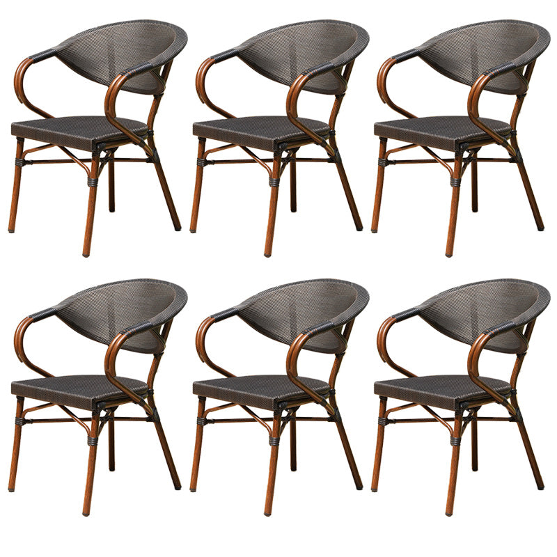 Tropical Patio Dining Side Chair Set of 2/4/6/8 Faux Rattan Dining Side Chair