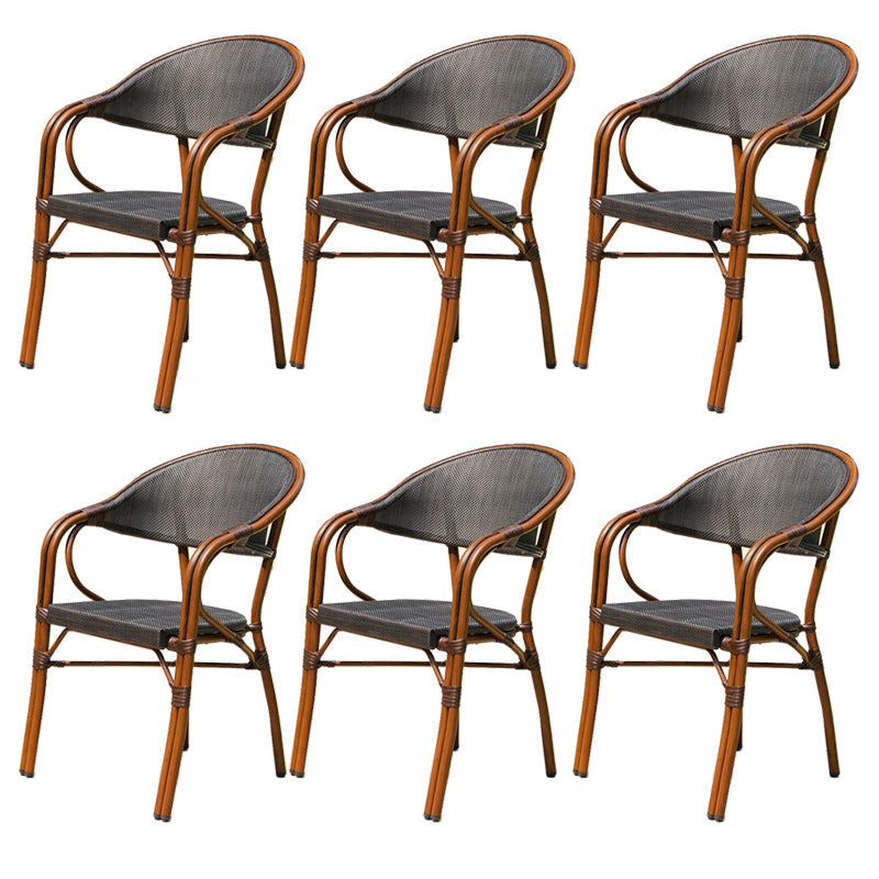 Tropical Patio Dining Side Chair Set of 2/4/6/8 Faux Rattan Dining Side Chair