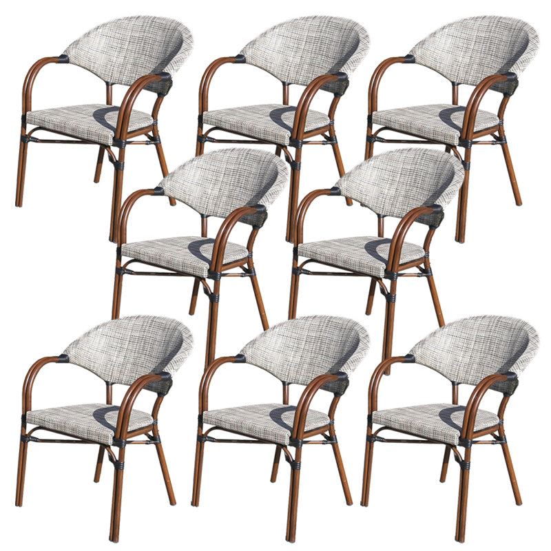 Tropical Patio Dining Side Chair Set of 2/4/6/8 Faux Rattan Dining Side Chair
