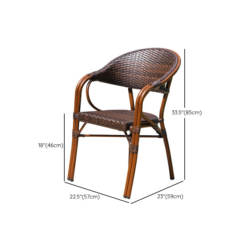 Tropical Patio Dining Side Chair Set of 2/4/6/8 Faux Rattan Dining Side Chair
