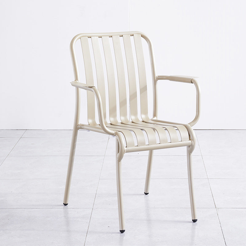 Metal Dining Side Chair Modern Patio Dining Armchair Set of 1/2/4/6/8