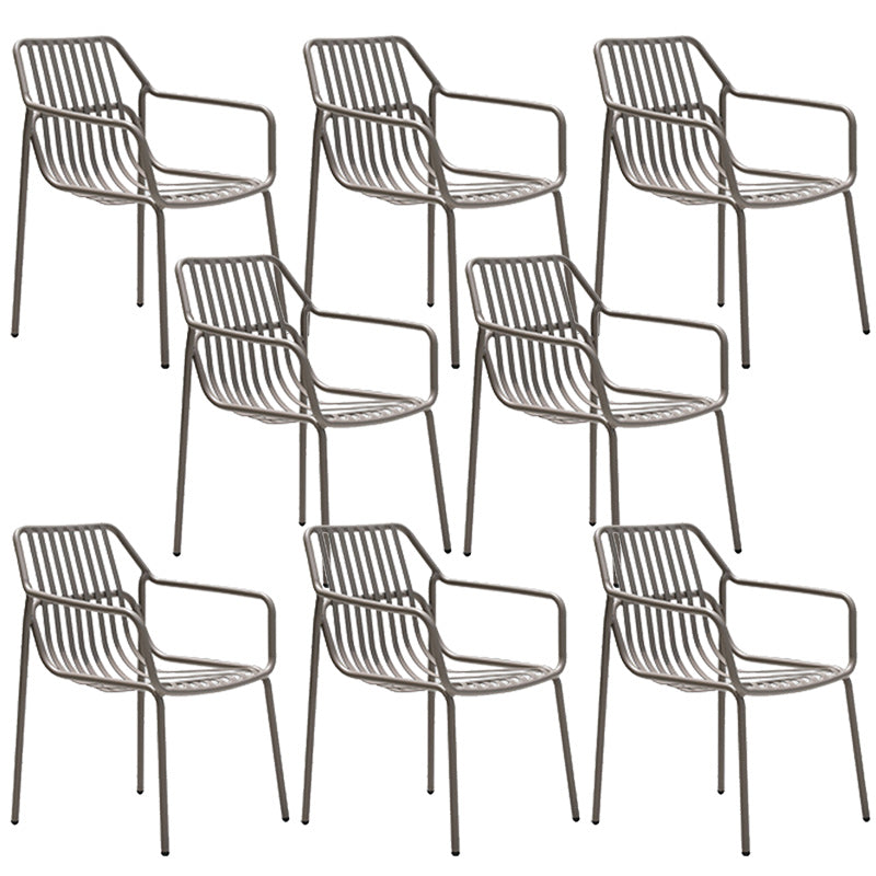 Metal Dining Side Chair Modern Patio Dining Armchair Set of 1/2/4/6/8