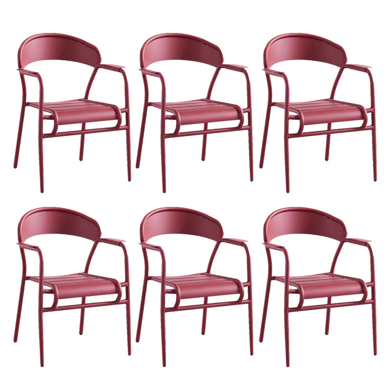 Metal Dining Side Chair Modern Patio Dining Armchair Set of 1/2/4/6/8