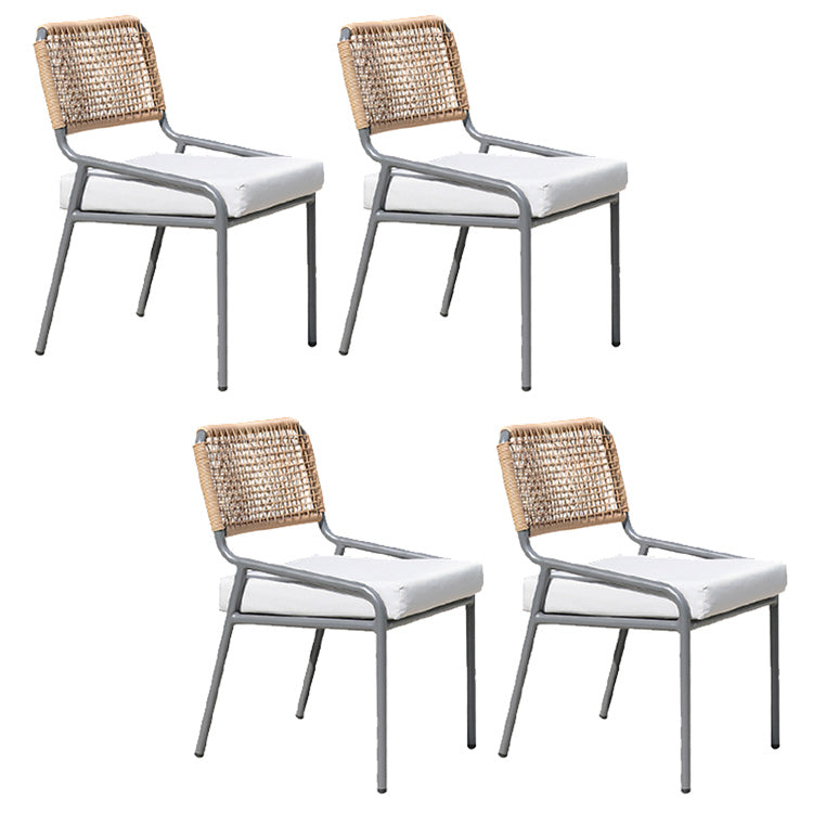 Modern Patio Dining Chair Set of 2/4/6/8 Metal Armless Dining Side Chair