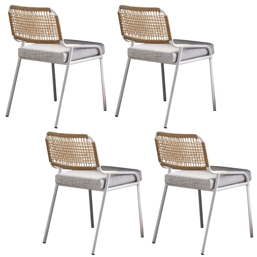 Modern Patio Dining Chair Set of 2/4/6/8 Metal Armless Dining Side Chair