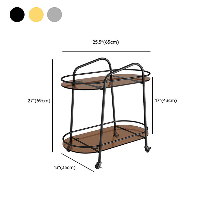 Modern 2-Tier Corner Table 4 Legs Oval Side End Table with Storage