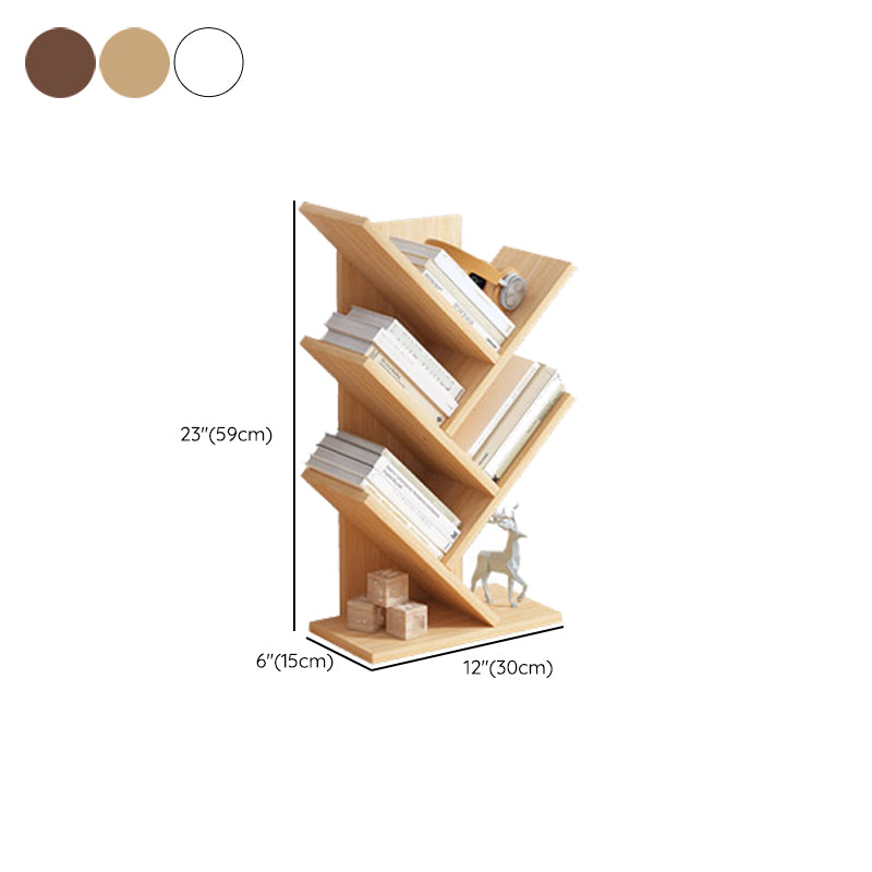 Modern Bookcase Open Back Engineered Wood Bookshelf with Shelves for Study Room