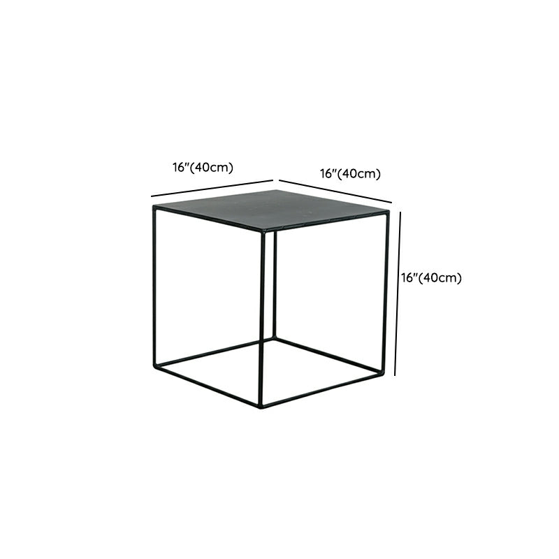 Mid-Century Black Corner Table Metal Frame Sofa Side End Table
