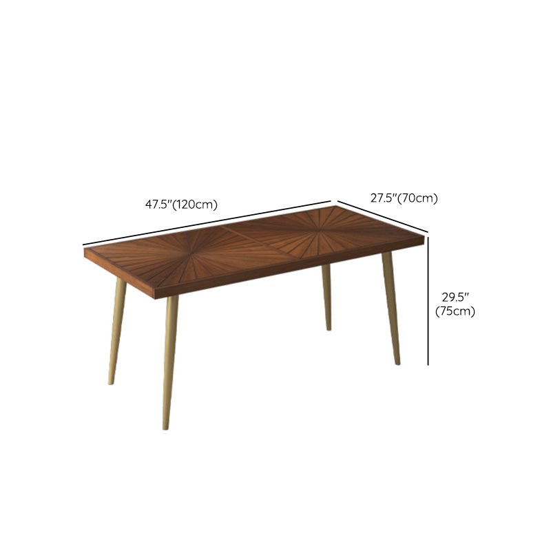Luxury Rectangle Dining Table Solid Wood Dining Table with Iron Legs