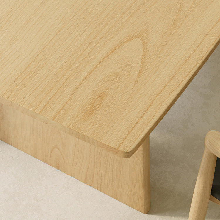 Contemporary Solid Wood Top Dining Table Light Wood Finish Dinette Table