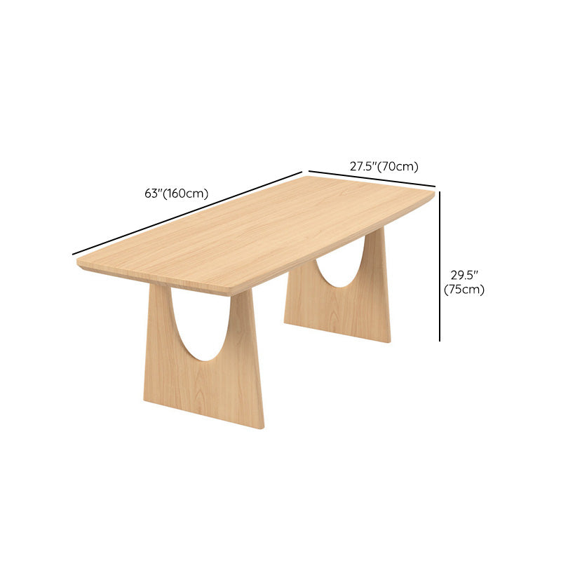 Contemporary Solid Wood Top Dining Table Light Wood Finish Dinette Table