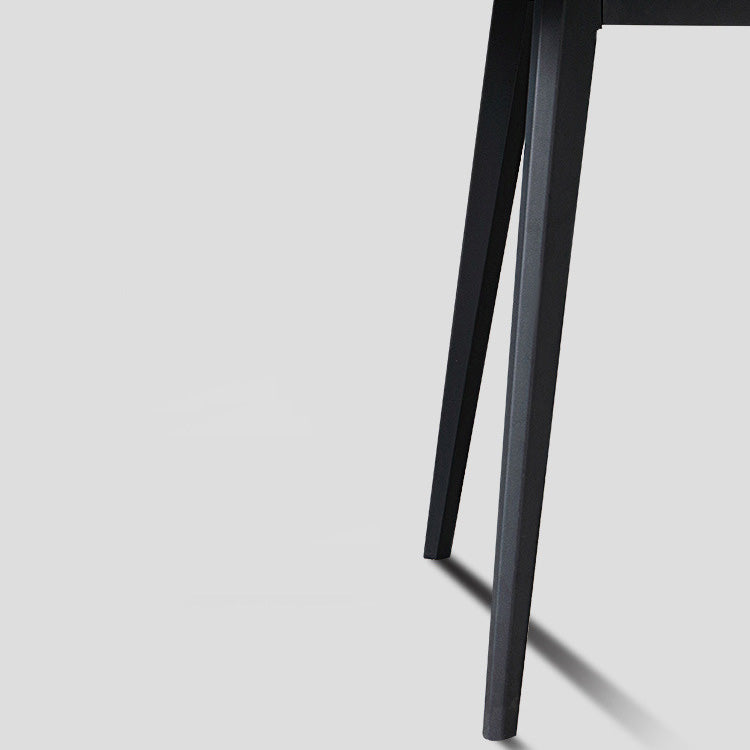 Industrial Rectangle Dining Table Gray Stone Top Dinette Table with Metal Legs