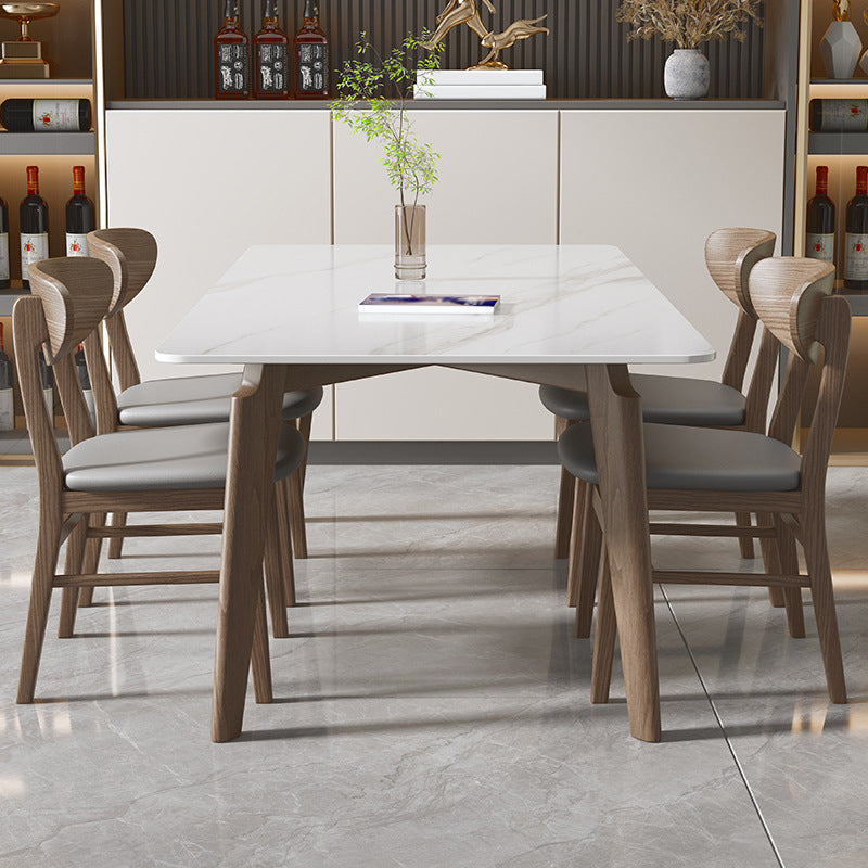 Ash Solid Wood Legs Dining Table Mid-Century Rectangle Dining Table