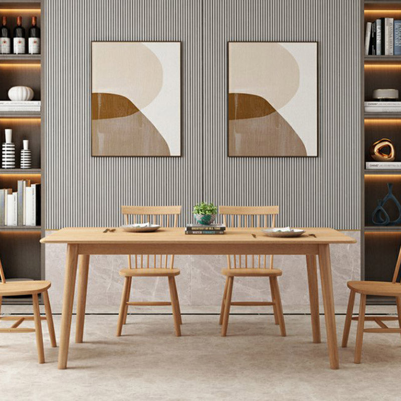 Luxury  Rectangle Dining Table Solid Wood Dining Table with 4 Legs