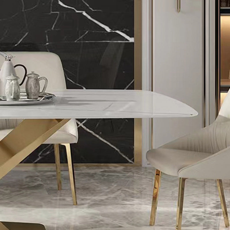 Traditional Luxury Rectangle Dining Table Stone Top Table for Dining Room
