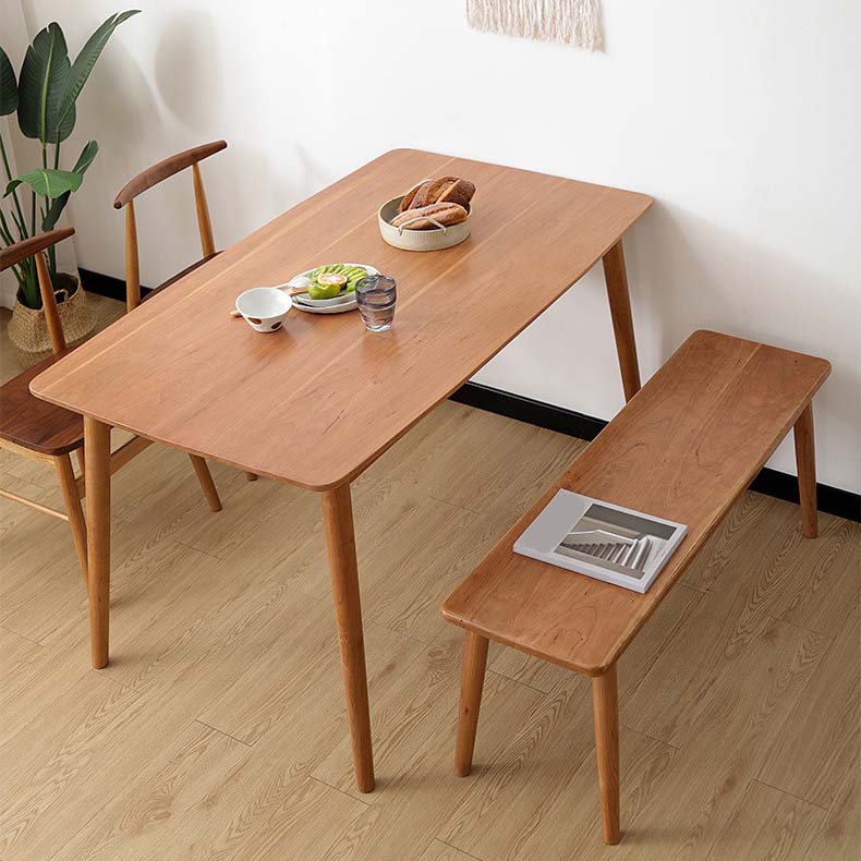 Industrial 4 Legs Dining Table Pine Wood Table for Dining Room