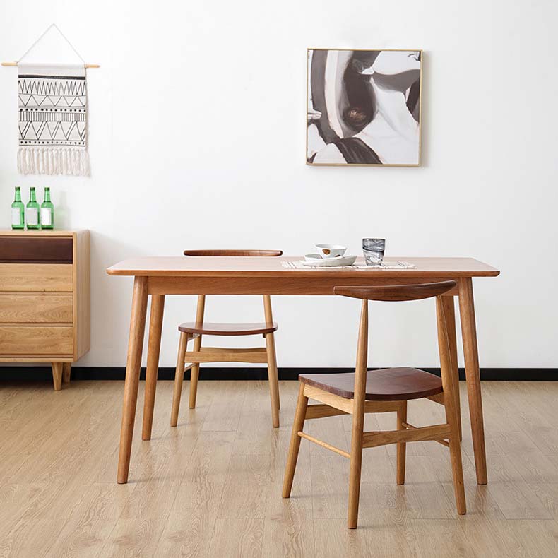 Industrial 4 Legs Dining Table Pine Wood Table for Dining Room