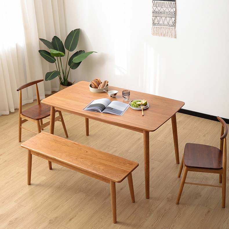 Industrial 4 Legs Dining Table Pine Wood Table for Dining Room