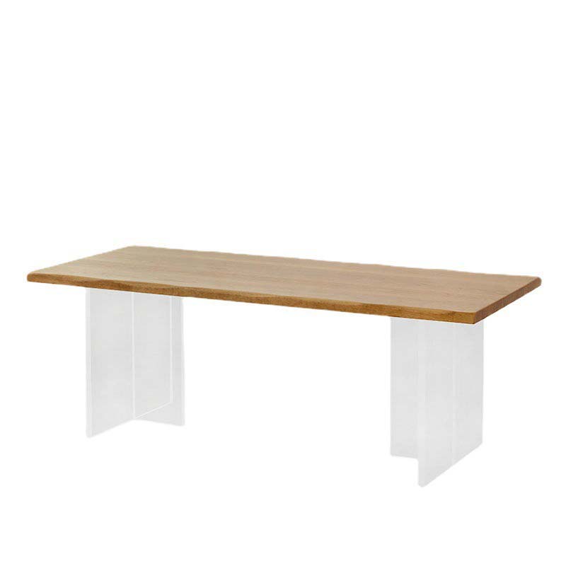 Industrial Double Pedestal Dining Table Pine Wood Table for Dining Room
