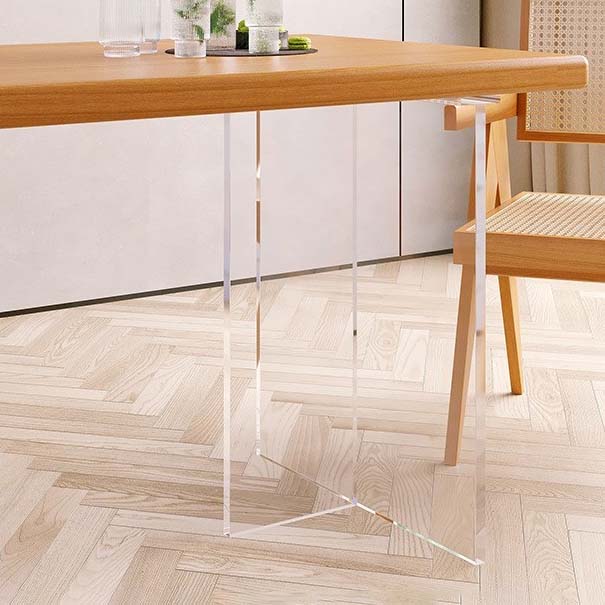 Industrial Double Pedestal Dining Table Pine Wood Table for Dining Room