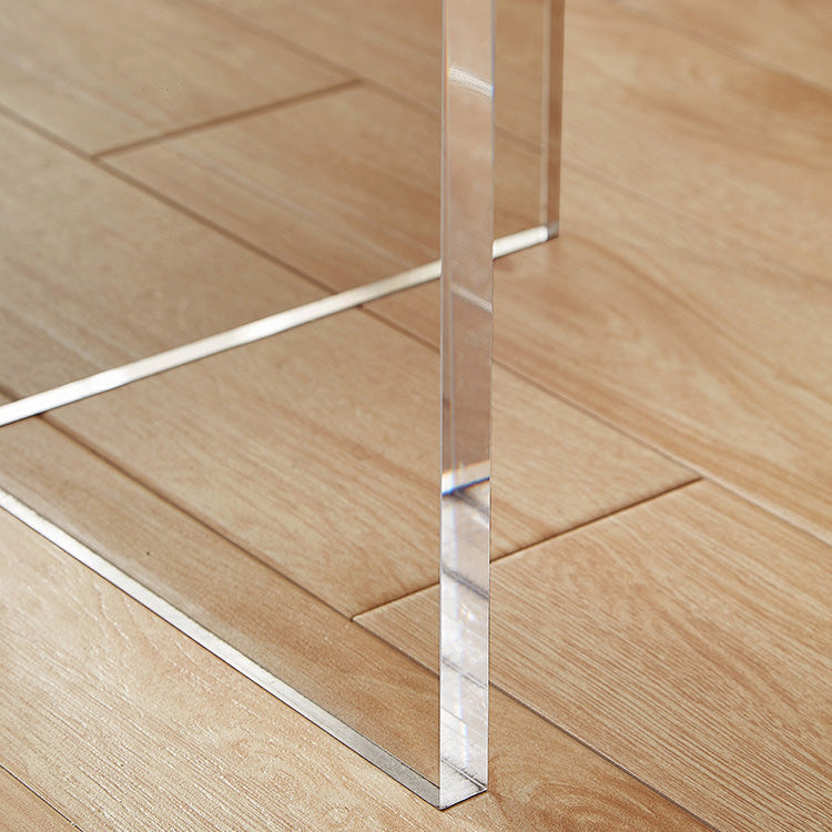 Modern Rectangle Dining Table Wood Table with Acrylic Legs for Kitchen