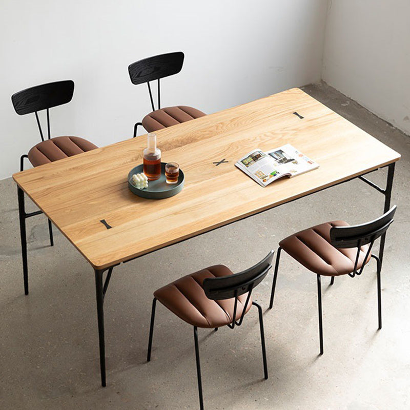 Modern Wood Rectangle Dining Table with 4 Legs Table for Dining Room