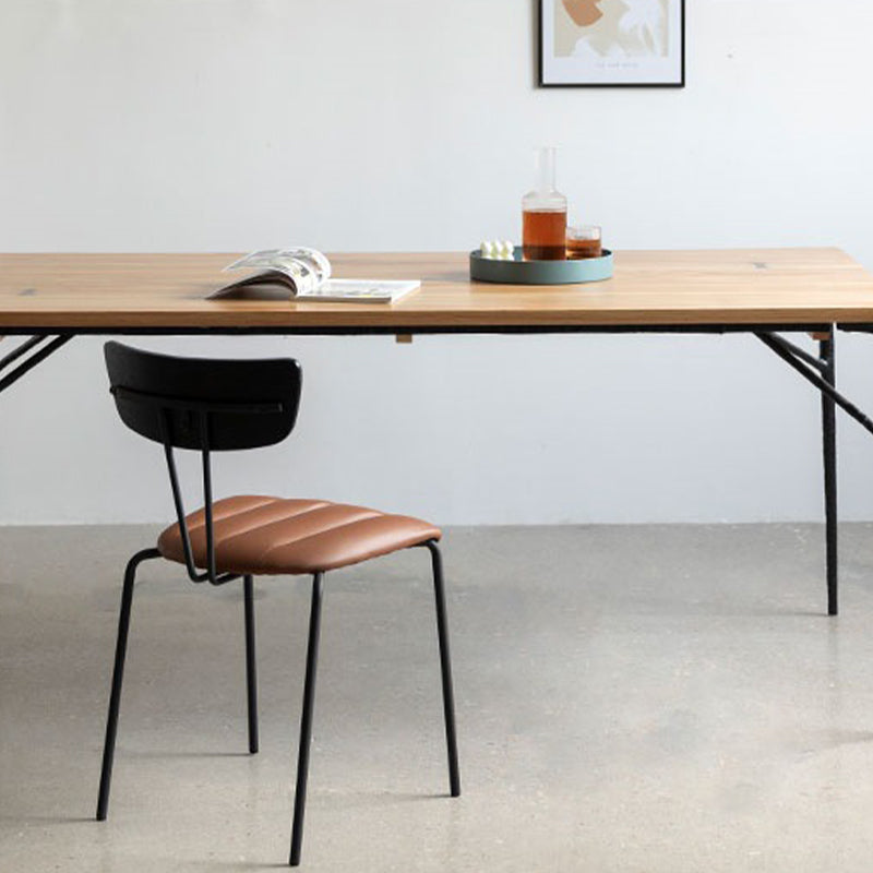 Modern Wood Rectangle Dining Table with 4 Legs Table for Dining Room