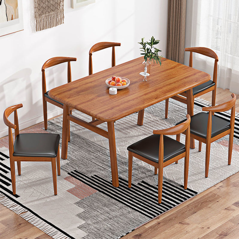 Nordic Style Dining Wood Table Rectangle Dining Table with Metal Legs