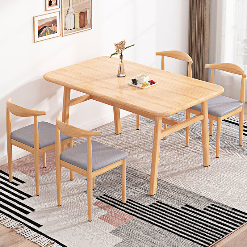 Nordic Style Dining Wood Table Rectangle Dining Table with Metal Legs