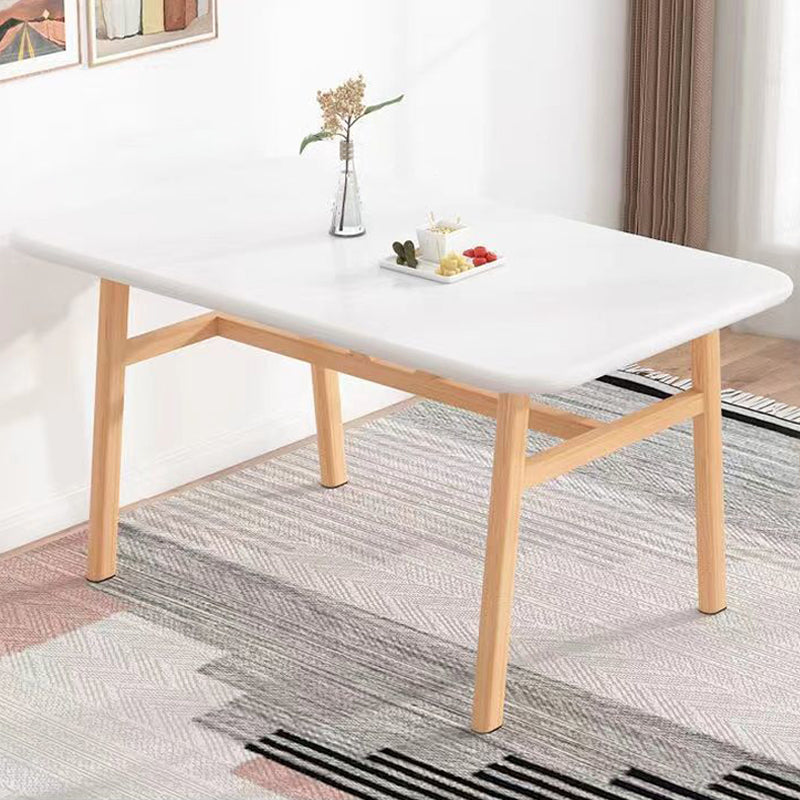 Nordic Style Dining Wood Table Rectangle Dining Table with Metal Legs