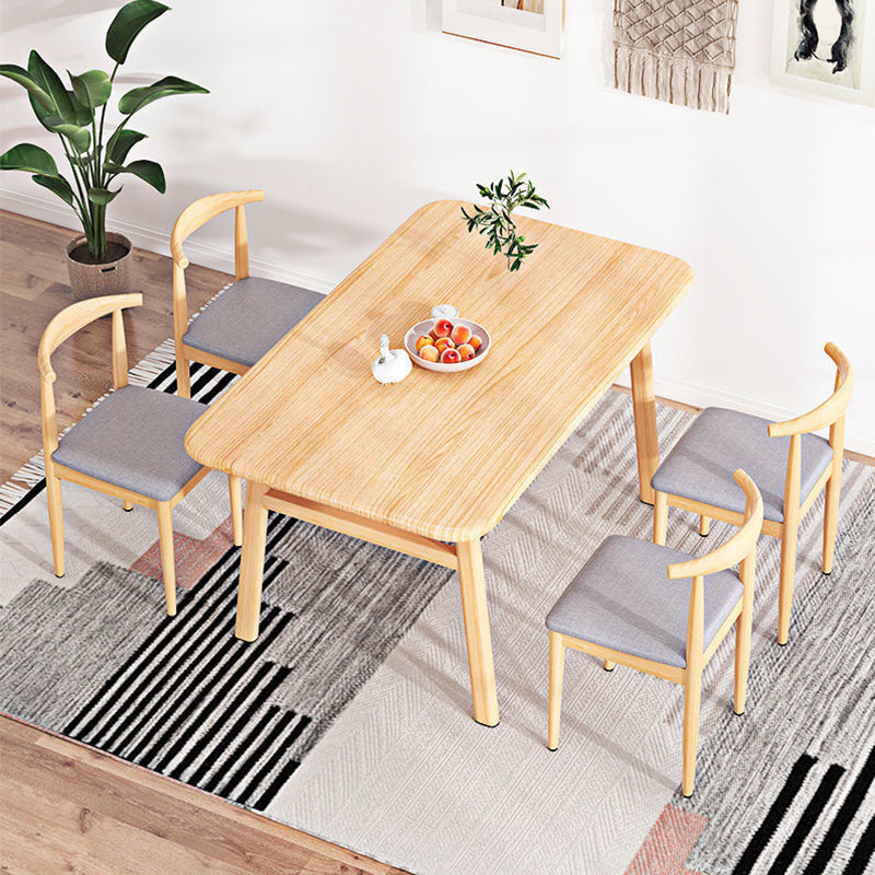 Nordic Style Dining Wood Table Rectangle Dining Table with Metal Legs