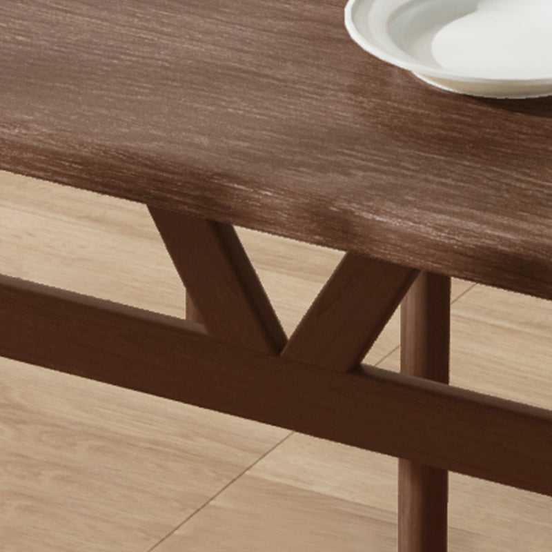 Nordic Wood Dining Table Dining Rectangle Table with Metal Legs
