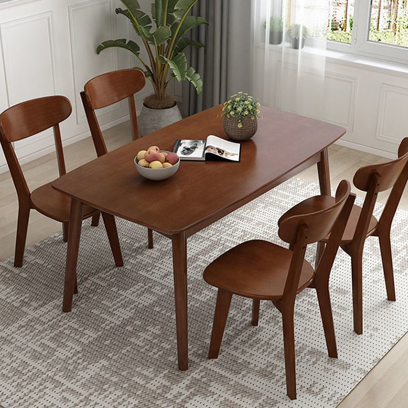 Nordic Glam Dining Wood Table Dining Rectangle Table with Wood Legs