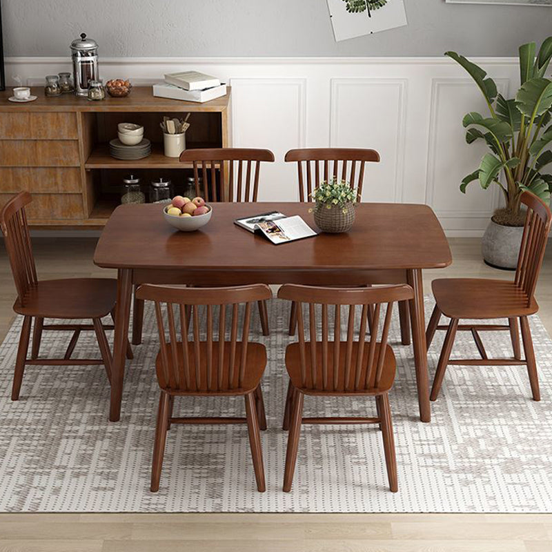 Nordic Glam Dining Wood Table Dining Rectangle Table with Wood Legs
