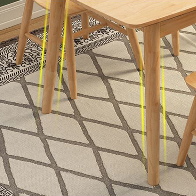 Nordic Glam Dining Wood Table Dining Rectangle Table with Wood Legs