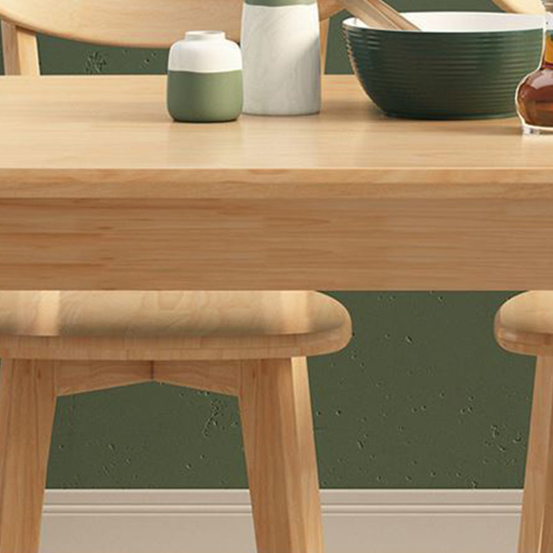Nordic Glam Dining Wood Table Dining Rectangle Table with Wood Legs