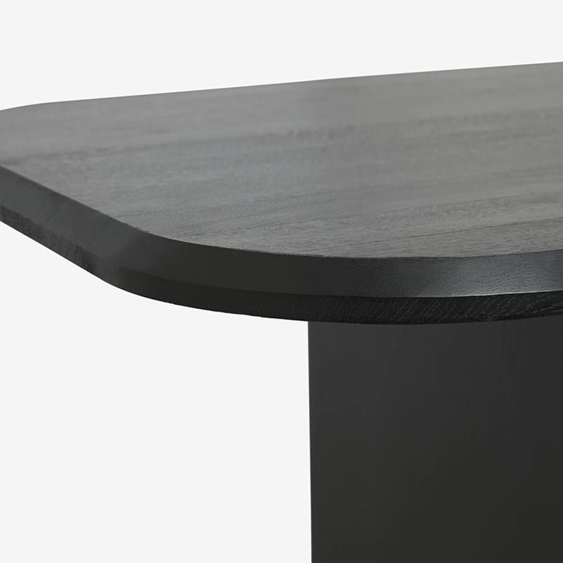 Modern Wood Dining Table with Double Pedestal Ellipse Table for Dining Room